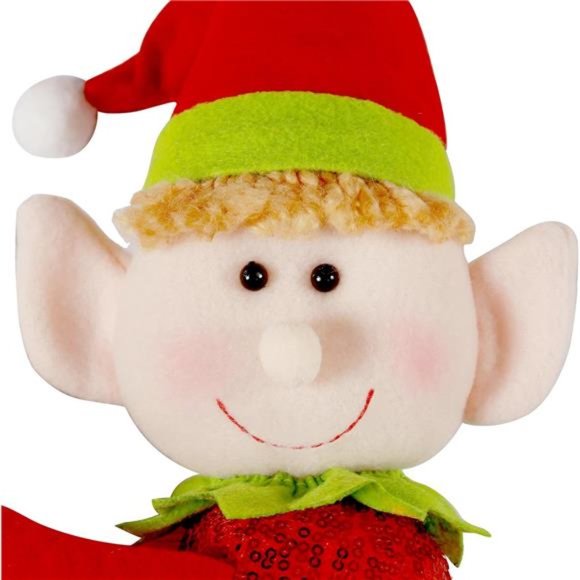 Elf Tree Topper Christmas Decorations, Funny Xmas Plush Stuffed Elf, 9 x 12 Inch - Picture 4 of 6